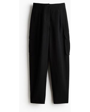 H&M Cargohose mit Barrel-Bein - Schwarz