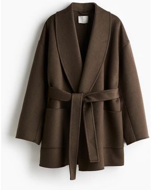 H&M Handgefertigter Mantel aus Wollmix - Braun
