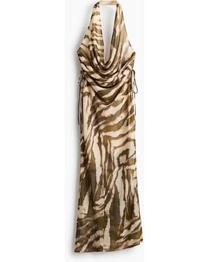 H&M Neckholder-Kleid mit Kordelzugdetail - Mettallic