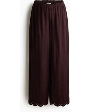 H&M MAMA Schlupfhose mit Wellenkanten - Lila