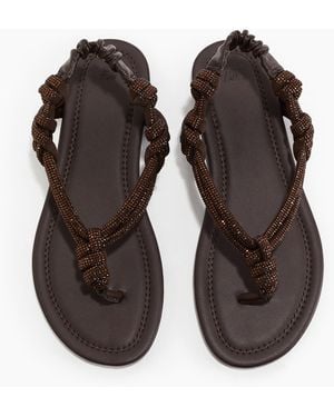 H&M Sandalen mit Strass - Braun