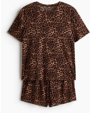 H&M Bedruckter Pyjama - Braun