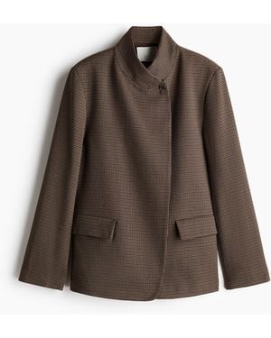 H&M Blazer Met Opstaande Kraag - Bruin