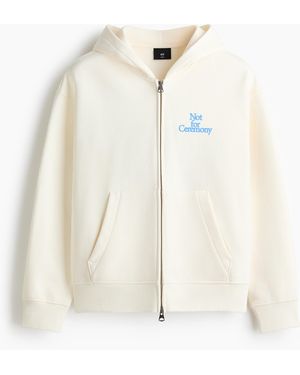 H&M Kastige Hoodiejacke in Loose Fit - Natur