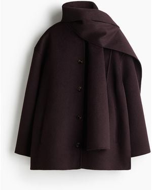 H&M Handgefertigter Mantel aus Wollmix - Schwarz