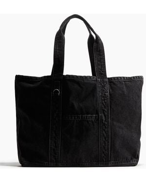 H&M Denim-Shopper im Washed-Look - Schwarz