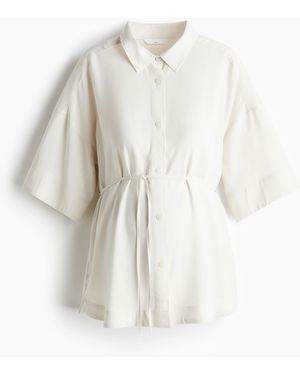 H&M Mama Before & After Blouse Met Strikceintuur - Wit