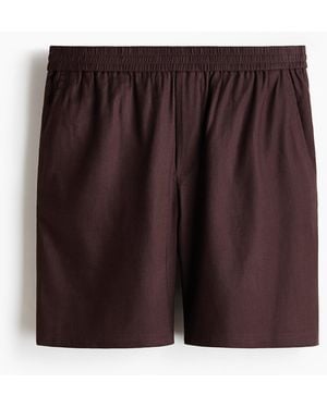 H&M Easy Care Short Van Linnenmix - Bruin