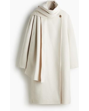 H&M Handgefertigter Mantel aus Wollmix - Weiß