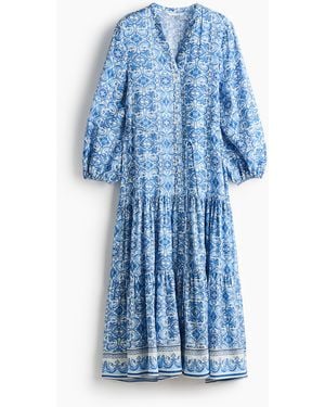H&M Stufenkleid mit Print - Blau