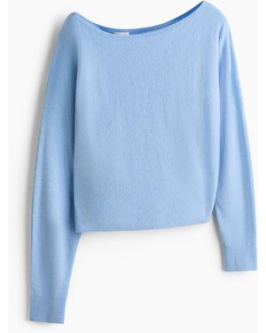 H&M One-Shoulder-Pullover - Blau