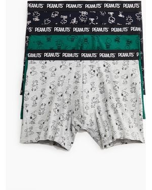 H&M Set Van 3 Katoenen Trunks Met Geprint Motief - Grijs