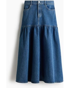 H&M Stufenjupe aus Denim - Blau