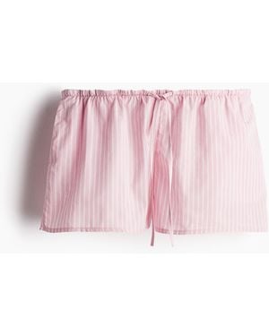 H&M Short Van Katoenen Popeline - Roze