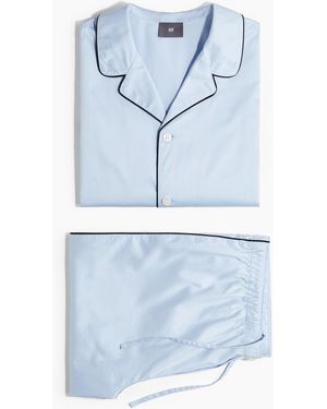 H&M Katoenen Pyjamajasje En -broek - Blauw