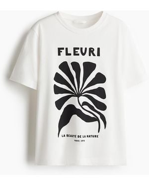 H&M T-Shirt mit Print - Weiß