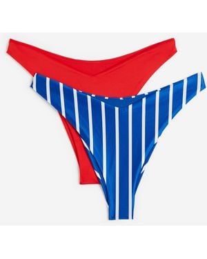 H&M 2er-Pack Bikinihosen - Rot