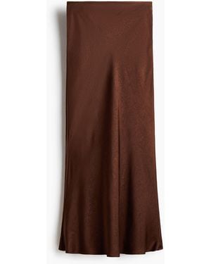 H&M Maxirock aus gecrinkeltem Satin - Braun