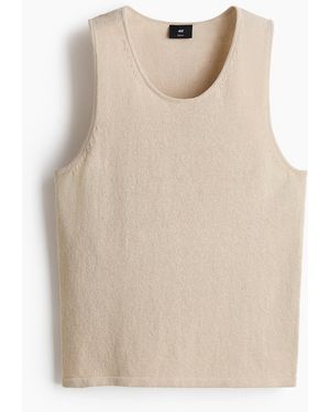 H&M Gestricktes Tanktop in Regular Fit - Natur