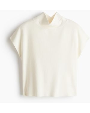 H&M Fijngebreide Top Met Turtleneck - Wit