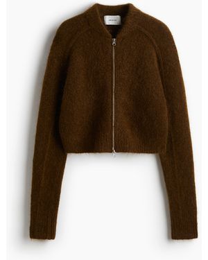 H&M Cardigan aus Mohairmix mit Reissverschluss - Braun