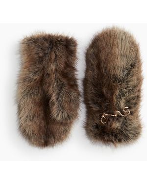 H&M Flauschige Fäustlinge - Braun