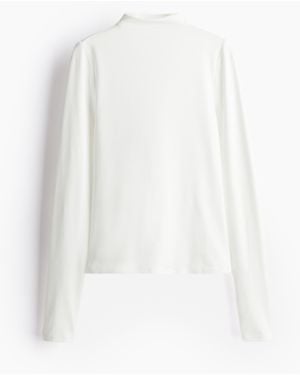 H&M Jerseyshirt mit Turtleneck - Weiß