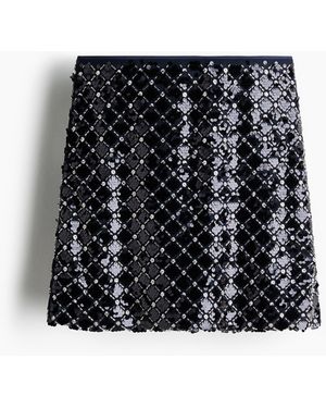 H&M Gedecoreerde Minirok - Zwart