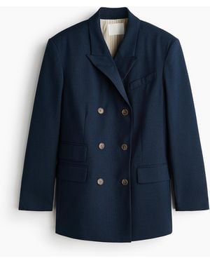 H&M Zweireihiger Oversize-Blazer - Blau