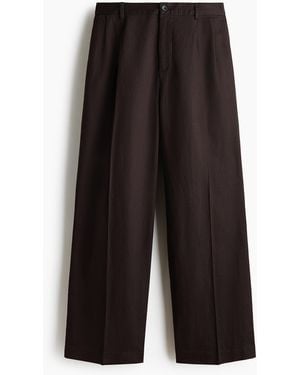 H&M Hose aus Leinenmix in Loose Fit - Schwarz