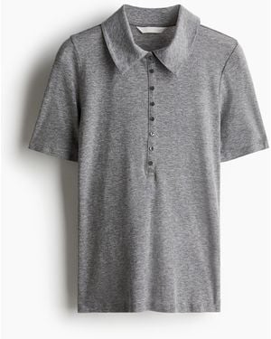 H&M Nauwsluitende Polotop - Grijs