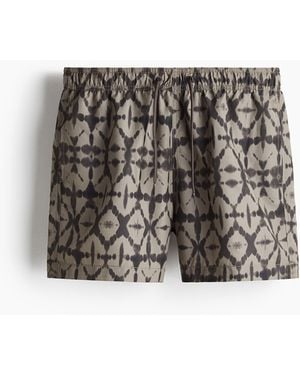 H&M Gemusterte Badeshorts - Schwarz