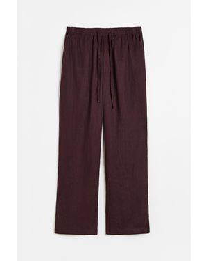 H&M Weite Hose aus Leinenmischung - Lila