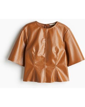 H&M Shirt mit Coating - Braun