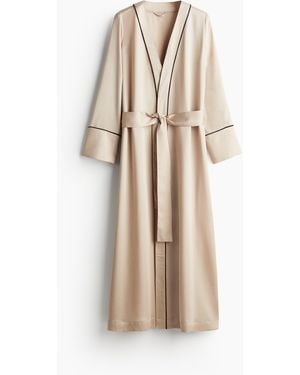 H&M Morgenmantel aus Satin - Natur