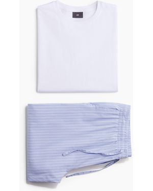 H&M Pyjama mit T-Shirt und Hose - Weiß