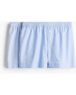 H&M 2er-Pack Schlafshorts aus Baumwolle - Blau