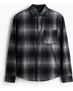 H&M Flanellen Overhemd - Zwart