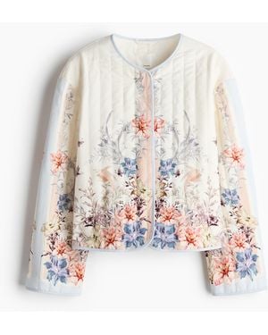 H&M Doorgestikt Jasje Van Linnenmix - Wit
