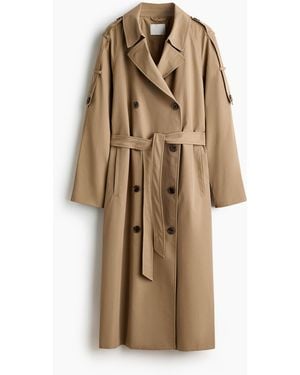 H&M Double-breasted Trenchcoat - Naturel