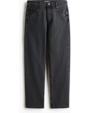 H&M Mom Regular Waist Ankle Jeans - Schwarz