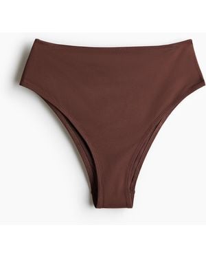 H&M Cheeky Bikinihose High Waist - Braun