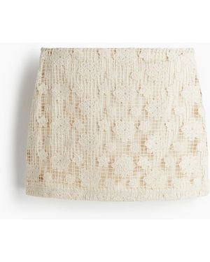 H&M Minijupe im Häkellook - Natur