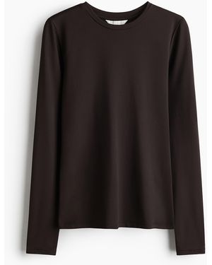 H&M Langarmshirt aus Mikrofaser - Schwarz