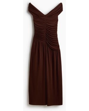 H&M Drapiertes Off-Shoulder-Kleid aus Jersey - Lila