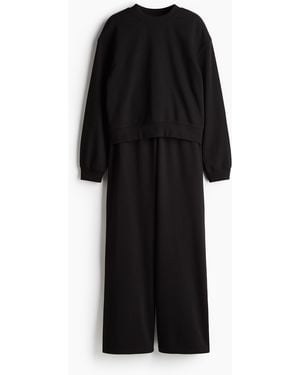 H&M Tweedelige Set Van joggingstof - Zwart