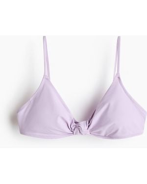 H&M Wattiertes Bikinitop mit Knotendetail - Lila