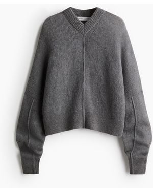 H&M Oversized Pullover aus Mohairmix - Grau