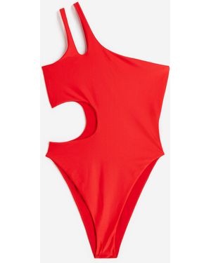 H&M One-Shoulder-Badeanzug - Rot