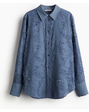 H&M Bluse aus Strukturstoff - Blau